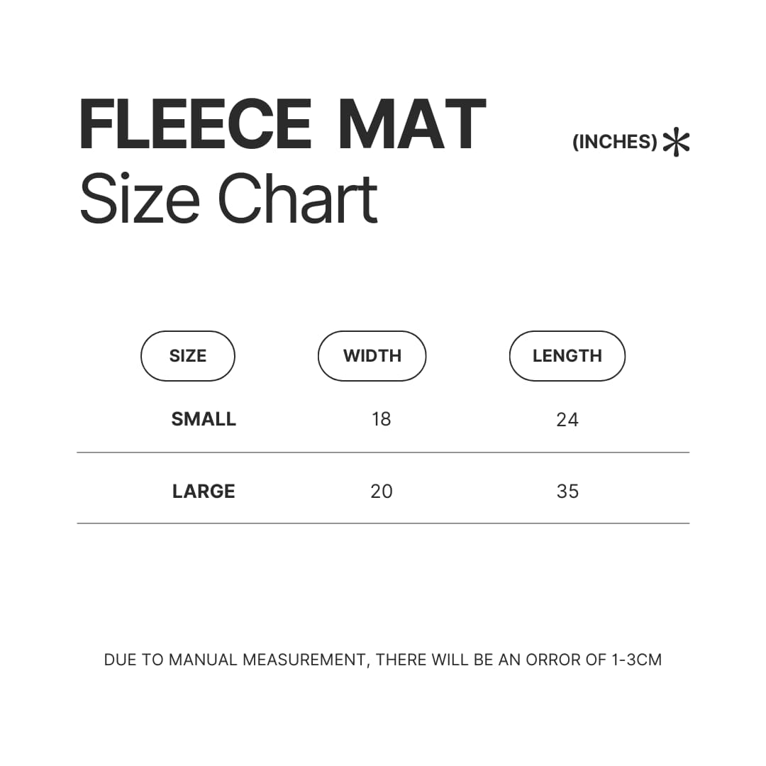 Fleece Mat Size Chart - One Piece UK Shop